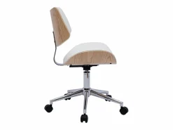 Silla de oficina de diseño con ruedas de color , roble claro y metal MALMO^Miliboo