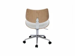 Silla de oficina de diseño con ruedas de color , roble claro y metal MALMO^Miliboo