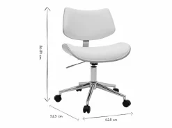 Silla de oficina de diseño con ruedas de color , roble claro y metal MALMO^Miliboo