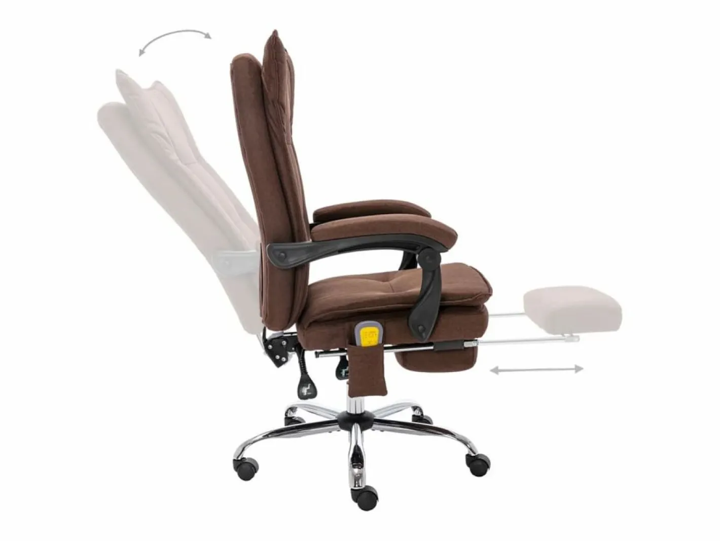 vidaxl Silla De Oficina|Silla de oficina de masaje de tela marrón
