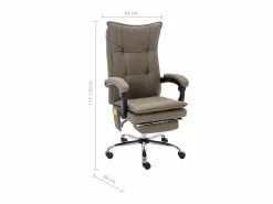 vidaxl Silla de oficina de masaje de tela gris taupé Topo Online