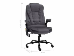 Silla de oficina de masaje terciopelo oscuro^vidaxl Sale