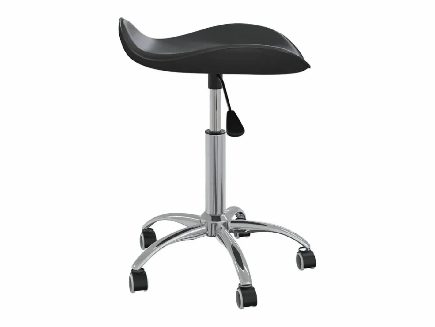Taburete De Oficina|Silla de oficina de piel sintética negra