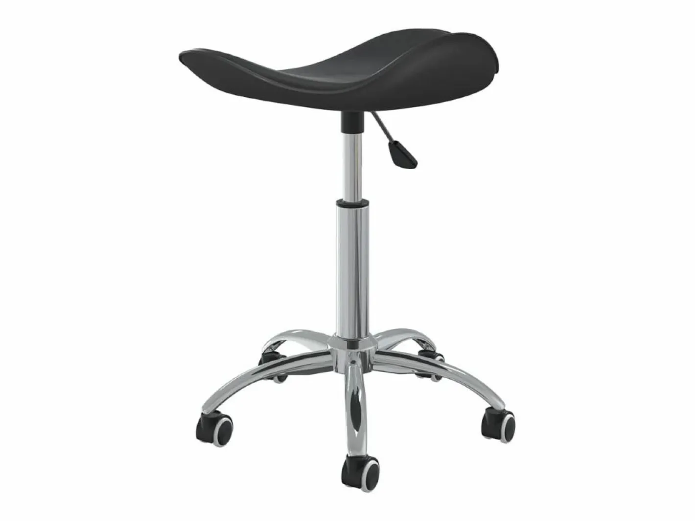 Taburete De Oficina|Silla de oficina de piel sintética negra