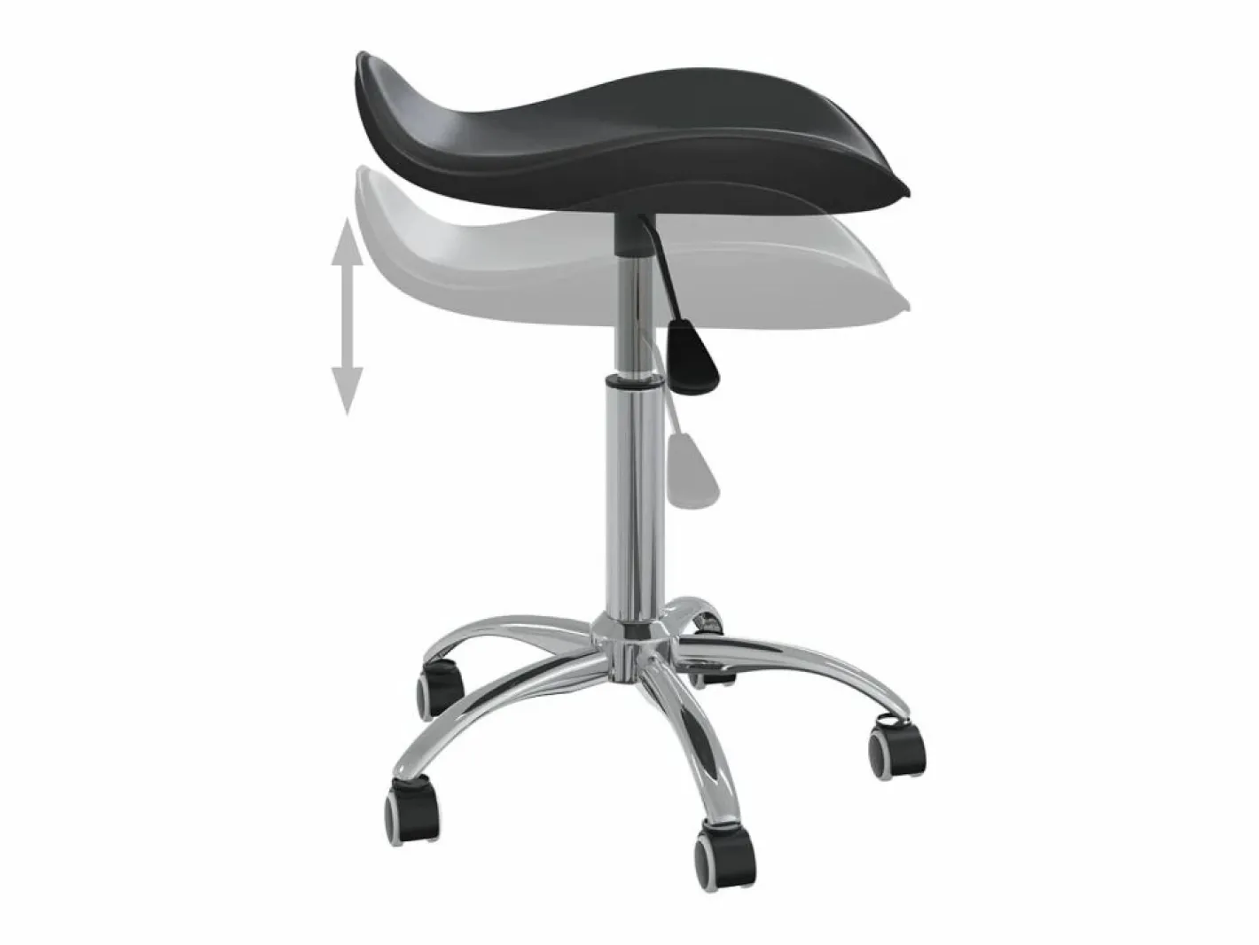 Taburete De Oficina|Silla de oficina de piel sintética negra