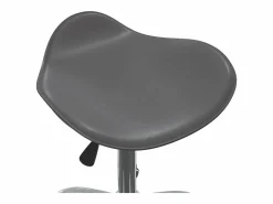 Silla de oficina de piel sintética gris Crema Outlet