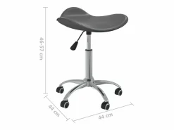 Silla de oficina de piel sintética gris Crema Outlet