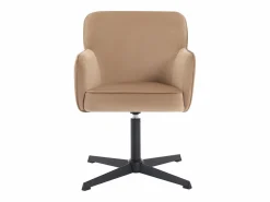 Vente-unique Silla De Escritorio|Silla de oficina de terciopelo y metal negro - CAPULI