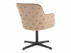 Vente-unique Silla De Escritorio|Silla de oficina de terciopelo y metal negro - CAPULI