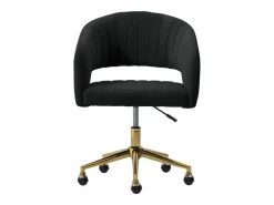 Silla de oficina de terciopelo y metal dorado - TIRIESI^Vente-unique
