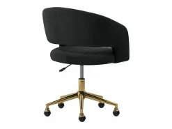 Silla de oficina de terciopelo y metal dorado - TIRIESI^Vente-unique