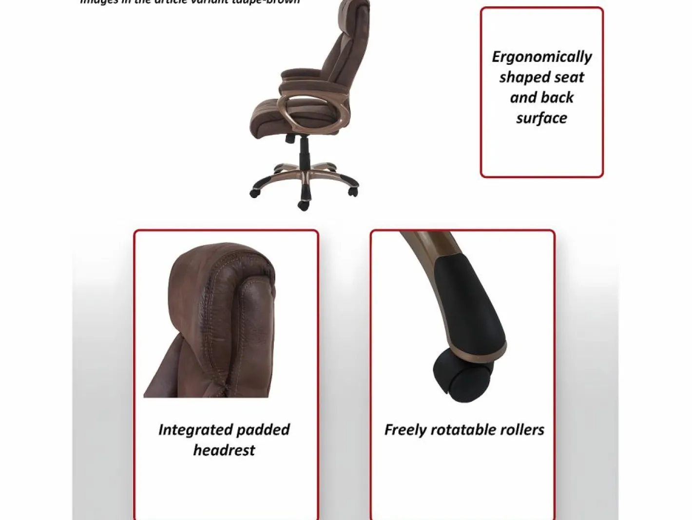MCW Silla de oficina Denver, suede look gris oscuro Gris antracita Outlet
