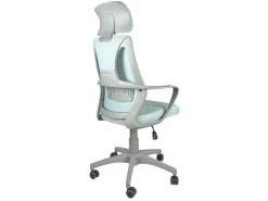 Silla de oficina ergonómica, asiento de tejido Mesh reclinable, reposacabezas, altura regulable, giratoria, soporte lumbar, ruedas suaves FAMA+^Kayelles Sale