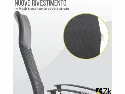 Silla de Oficina Ergonómica Giratoria con Reposabrazos, Ejecutiva, - ZIK^ Hot