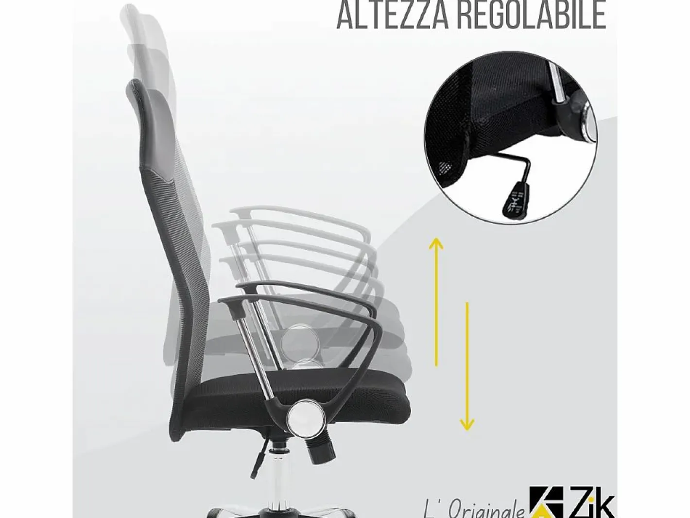 Silla de Oficina Ergonómica Giratoria con Reposabrazos, Ejecutiva, - ZIK^ Hot