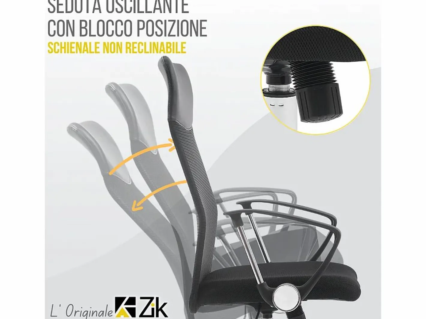 Silla de Oficina Ergonómica Giratoria con Reposabrazos, Ejecutiva, - ZIK^ Hot