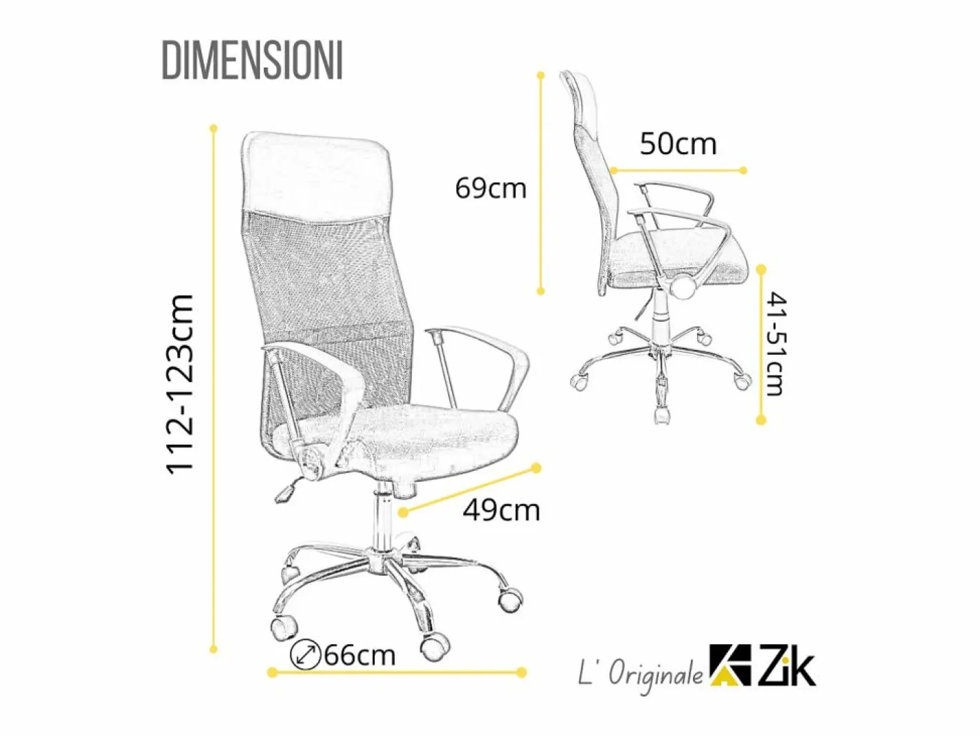 Silla de Oficina Ergonómica Giratoria con Reposabrazos, Ejecutiva, - ZIK^ Hot