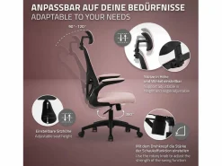 Silla de oficina ergonomica, asiento ordenador regulable con reposacabezas^ML-DESIGN Online