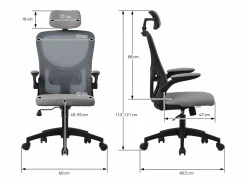 Silla de oficina ergonomica, asiento ordenador regulable con reposacabezas^ML-DESIGN New