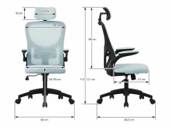 ML-DESIGN Silla Gaming|Silla de oficina ergonomica, asiento ordenador regulable con reposacabezas