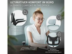 ML-DESIGN Silla Gaming|Silla de oficina ergonomica, asiento ordenador regulable con reposacabezas