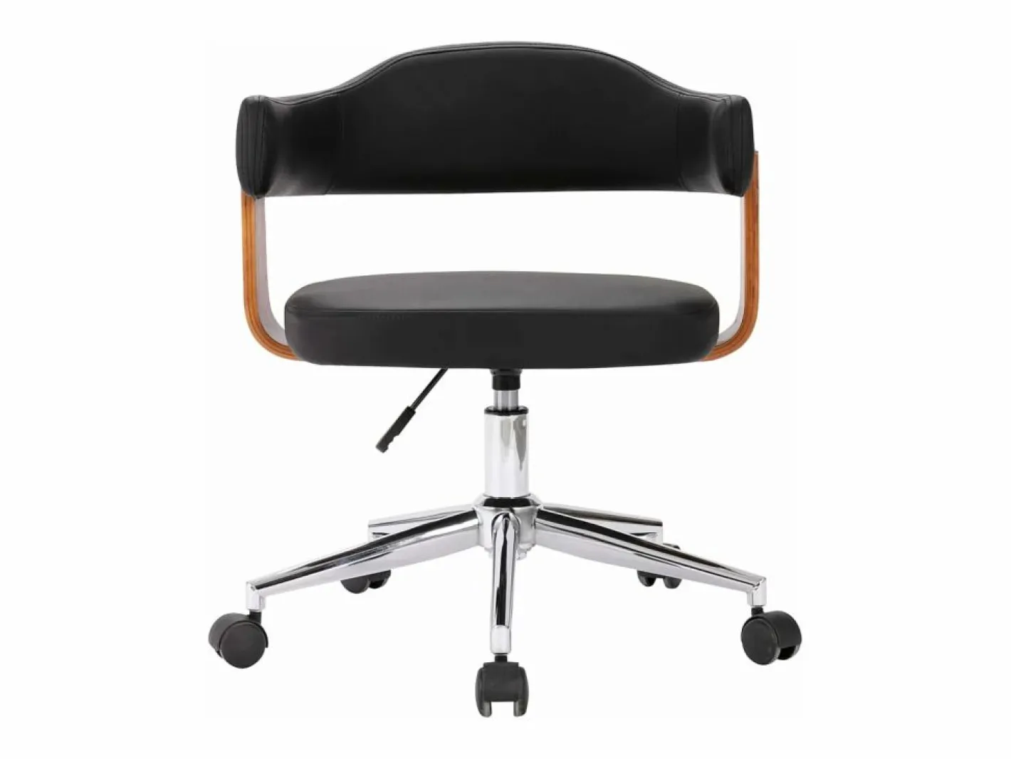Silla De Escritorio|Silla de oficina giratoria madera curvada cuero sintético ES18554