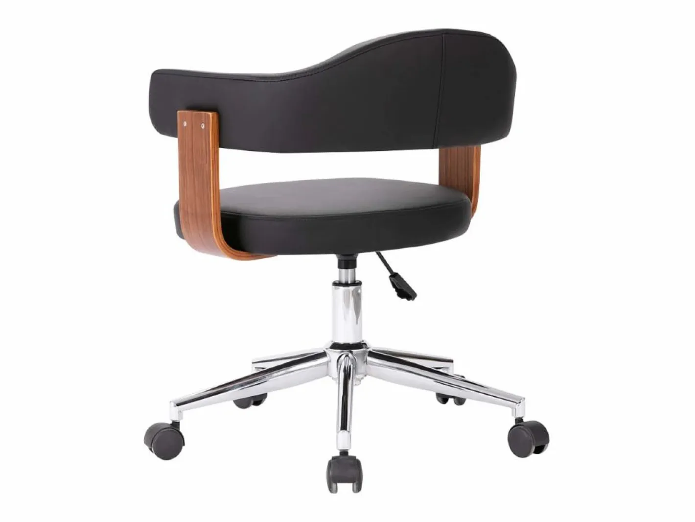Silla De Escritorio|Silla de oficina giratoria madera curvada cuero sintético ES18554