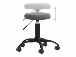Silla de oficina giratoria de terciopelo gris oscuro^ Best