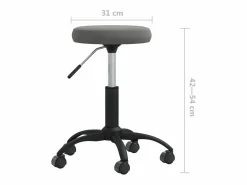 Silla de oficina giratoria de terciopelo gris oscuro^ Best