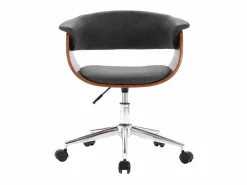 Silla de oficina giratoria de madera curvada y tela ES29747^ Discount