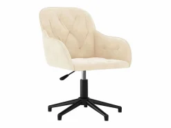 Silla de oficina giratoria de terciopelo color ES878571 Crema Sale