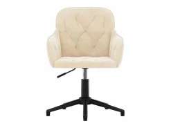Clicnbuy Silla de oficina giratoria de terciopelo color Crema Outlet