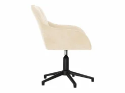 Clicnbuy Silla de oficina giratoria de terciopelo color Crema Outlet