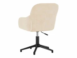 Clicnbuy Silla de oficina giratoria de terciopelo color Crema Outlet