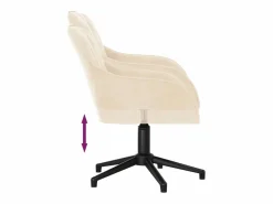 Clicnbuy Silla de oficina giratoria de terciopelo color Crema Outlet