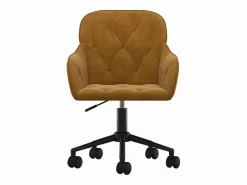 Silla De Escritorio|Silla de oficina giratoria de terciopelo marrón ES903146