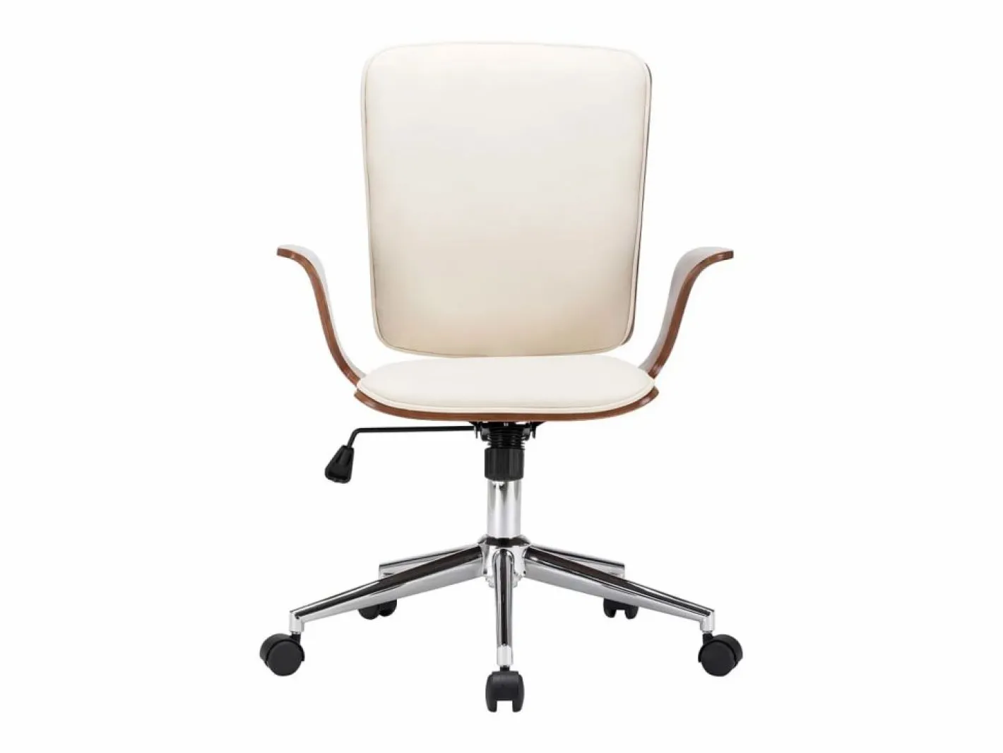 Silla de oficina giratoria cuero sintético madera curva^Clicnbuy Clearance