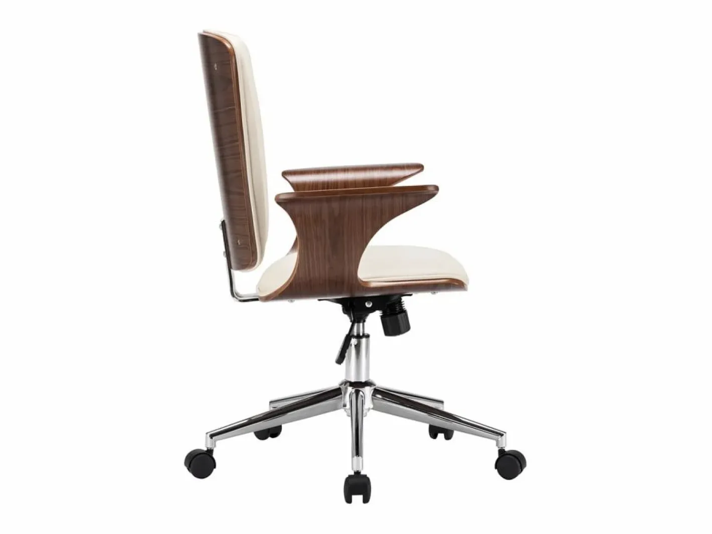 Silla de oficina giratoria cuero sintético madera curva^Clicnbuy Clearance