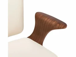 Silla de oficina giratoria cuero sintético madera curva^Clicnbuy Clearance