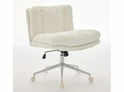 Hauss Spole Silla De Escritorio|Silla de oficina giratoria de tela morada con doble cojín - Altura regulable