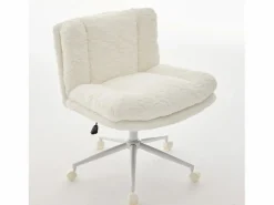 Hauss Spole Silla De Escritorio|Silla de oficina giratoria de tela morada con doble cojín - Altura regulable