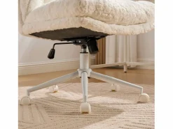 Hauss Spole Silla De Escritorio|Silla de oficina giratoria de tela morada con doble cojín - Altura regulable