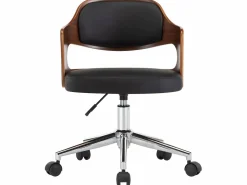Silla de oficina giratoria madera curvada cuero sintético ES476282^ Online