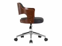 Silla de oficina giratoria madera curvada cuero sintético ES476282^ Online