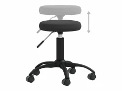 Silla de oficina giratoria de terciopelo Negro Sale