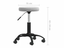 Silla de oficina giratoria de terciopelo gris claro^ Online