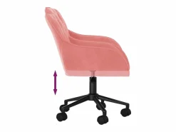 Clicnbuy Silla de oficina giratoria de terciopelo Rosa Best