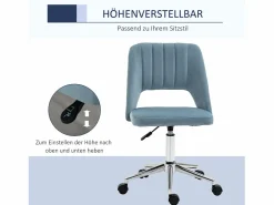 Silla de oficina giratoria, altura regulable, terciopelo , ergonómica (49x60x91 cm)^ New