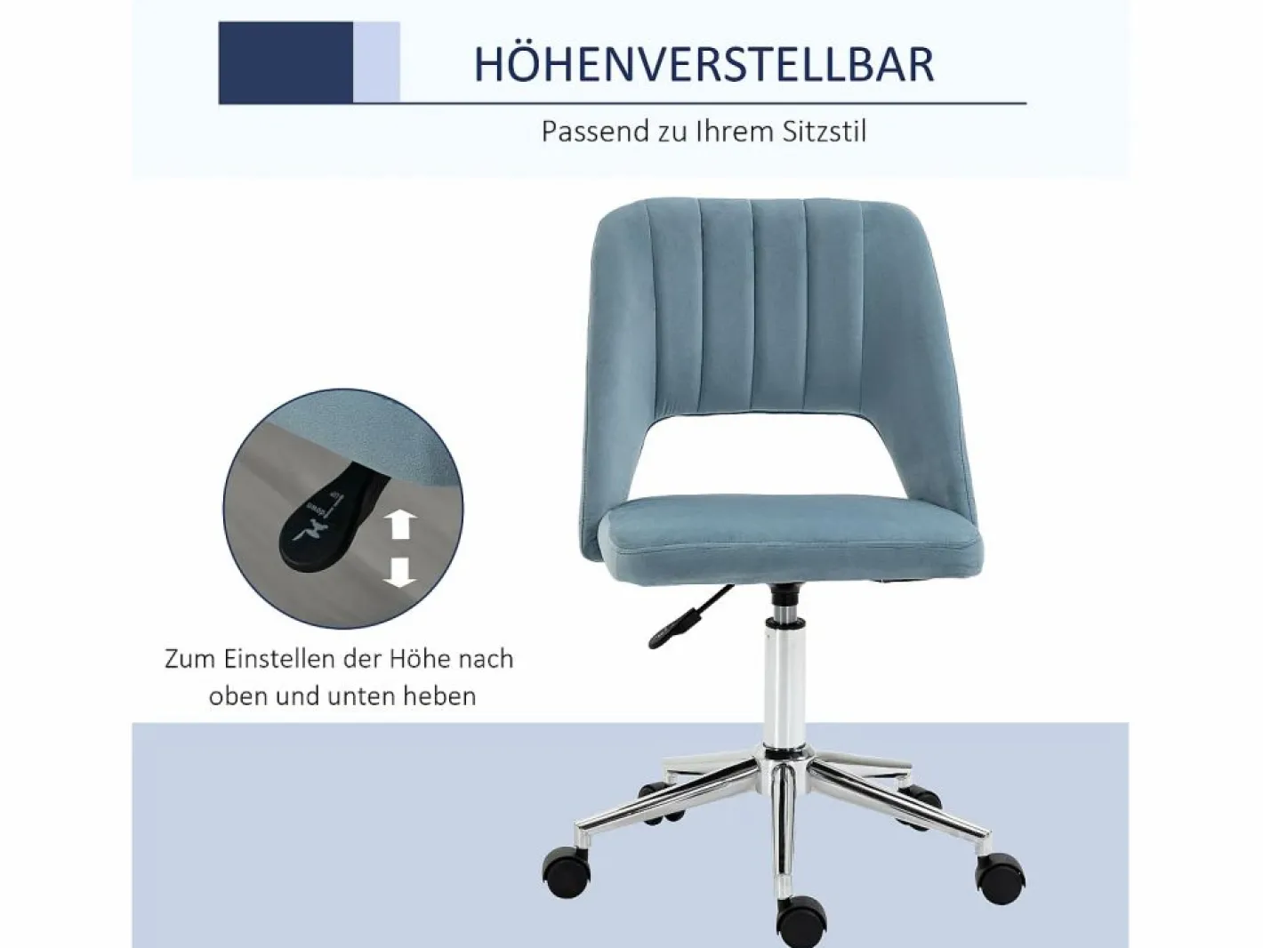 Silla de oficina giratoria, altura regulable, terciopelo , ergonómica (49x60x91 cm)^ New