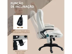 Silla de oficina Kleta con masaje + calefacción 107-116x67x74 cm^Vinsetto Outlet
